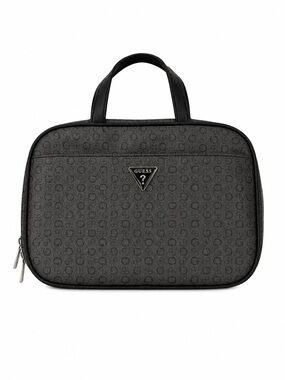GUESS Black Monogram Toiletry Bag for Men